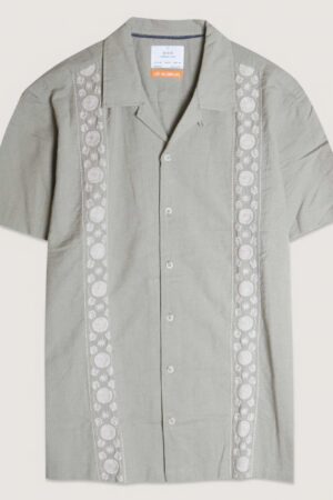 Embroidered Panels Camp Shirt