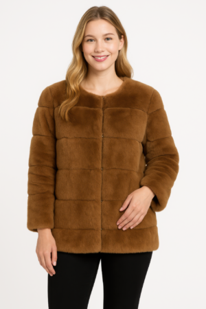 Plush Camel Faux Fur Jacket