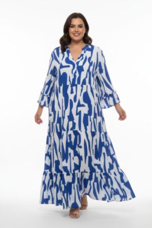 Mlle Gabrielle Plus Size Printed Dress