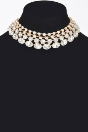 Multi Rhinestone Layered Necklace