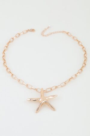 Shiny Starfish Link Chain Necklace