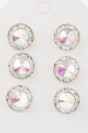 Multi Jeweled Stud Earrings Set