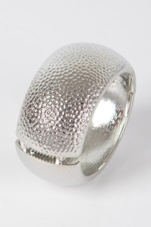Textured Metal Bangle Bracelet