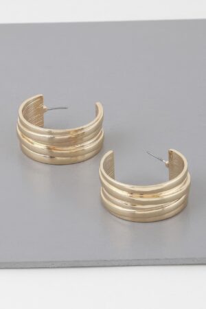 Multi Lined Hoop Earrings