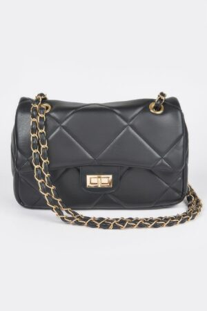 Wide Quilted Shoulder Bag