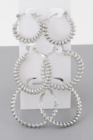Multi Wrapped Hoop Earrings Set