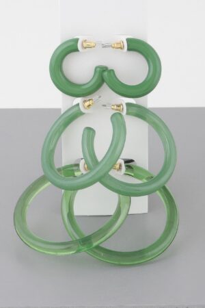 Multi Solid Hoop Earrings Set