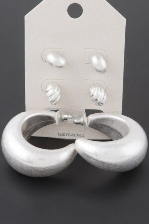 Textured Seashell Earrings Set