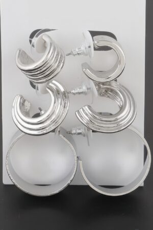 Multi Layered Hoop Earrings Set