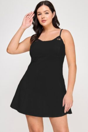 Plus Size Fit & Flare Scuba Crepe Dress