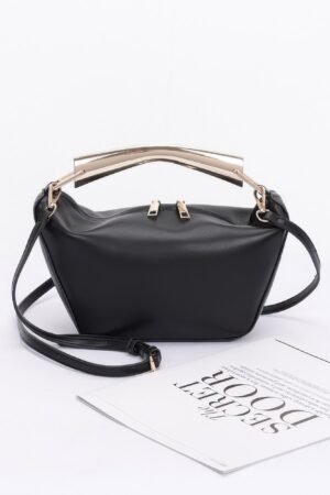 Faux Leather Metal Handle Bag