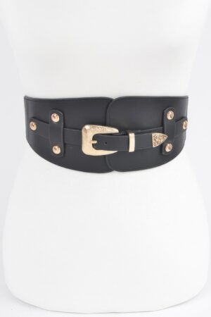 Wide Belt Buckle Plus Size Elastic Belt