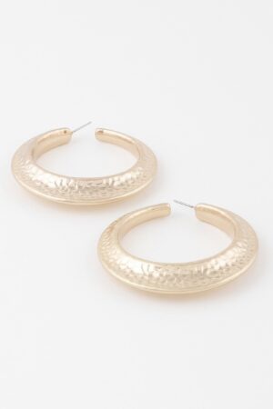 Scaled Indent Hoop Earrings