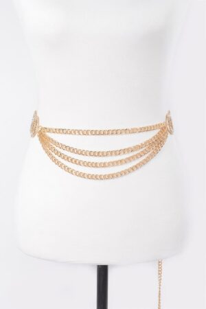 Oo Buckle Layered Chain Belt