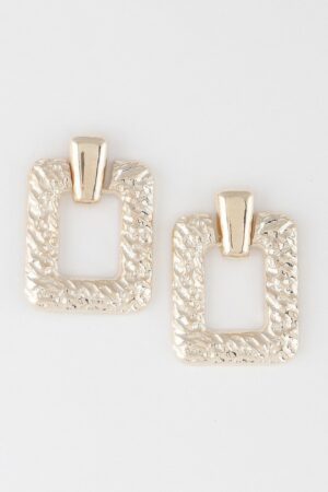 Hammered Frame Cut Earrings