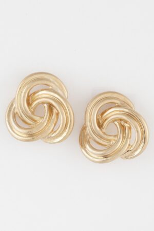 Triple Lined Knot Stud Earrings