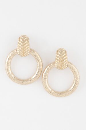 Hammered Disk Drop Earrings