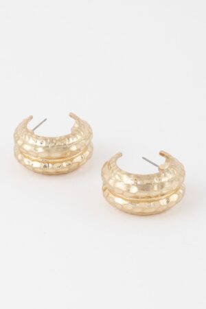 Double Hammered Hoop Earrings