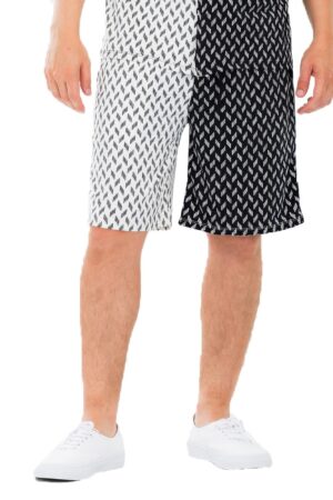 Mens Diamond Two Tone Print Shorts